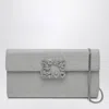 Shop Roger Vivier Silver Glitter Efflorescence Clutch Bag With Buckle