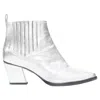 Roger Vivier Silver Leather Block Heel Booties
