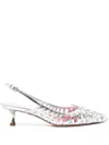 Roger Vivier I Love Vivier Multistrap Slingback Pumps In Leather In Silver
