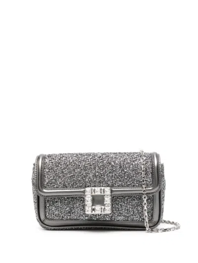 ROGER VIVIER SILVER VIV JEU DE FILLE CLUTCH