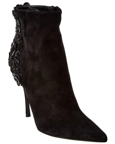 Roger Vivier Sin Wallflower Suede & Leather Bootie In Brown