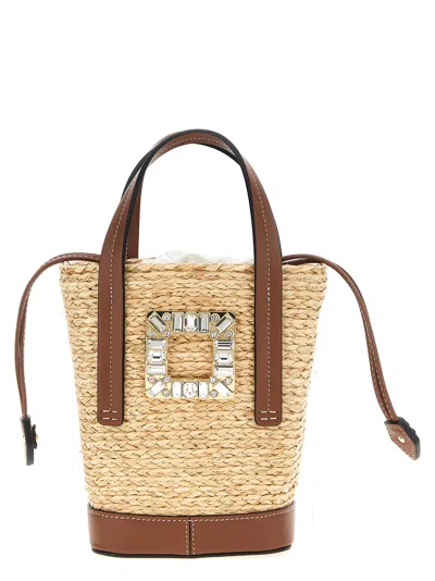 Roger Vivier Skate Mini Viv Bucket Bag In Brown