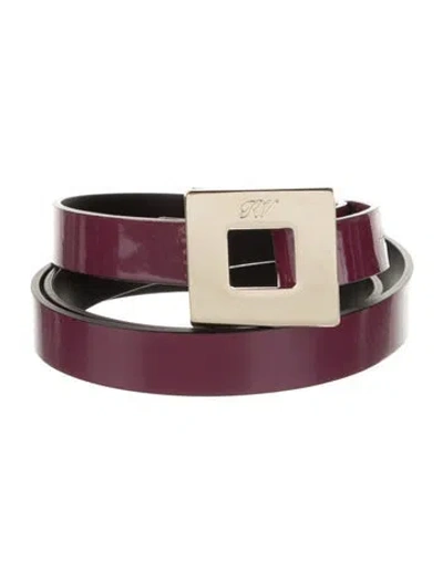 Pre-owned Roger Vivier Skinny Leather Belt In Black