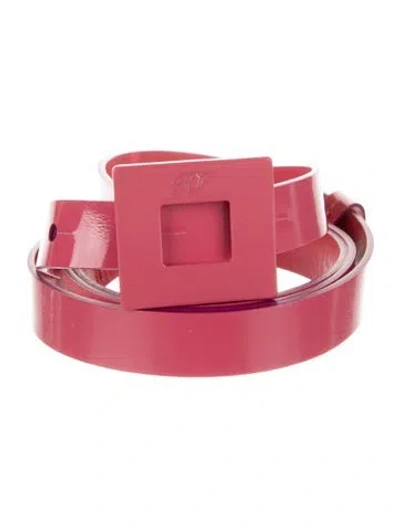 Pre-owned Roger Vivier Skinny Leather Belt In Pink