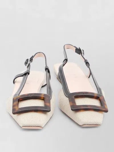 Roger Vivier Skyscraper Slingback Ballerinas Resin Buckle In White