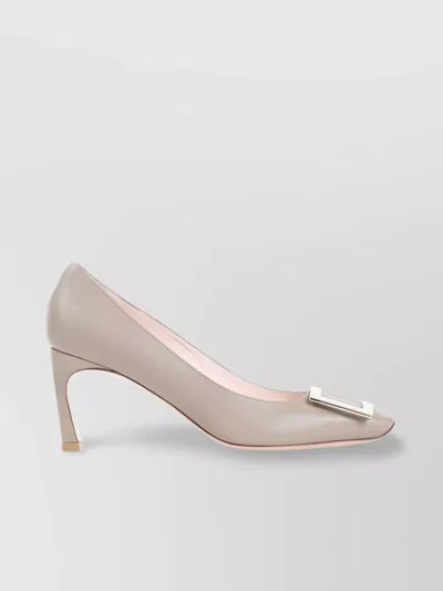 Roger Vivier Slanted Heel Calf Leather Pumps In Purple