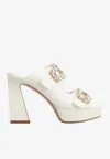 Roger Vivier Plateausandalen Aus Leder In White