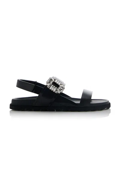 Roger Vivier Slidy Viv 10mm Slide Sandals In Black