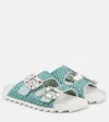 Roger Vivier Slidy Viv' Crystal-embellished Sandals In Blue