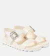 Roger Vivier Slidy Viv Flat Sandals In White