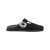 Roger Vivier Minimalist Black Flats With Rounded Toe And Low-profile Sole In Black