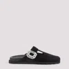 Roger Vivier Minimalist Black Flats With Rounded Toe And Low-profile Sole In Black