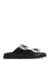 Roger Vivier Slidy Viv Crystal-embellished Leather Slides