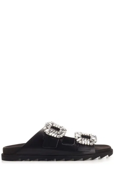 Roger Vivier Slidy Viv Black Slides
