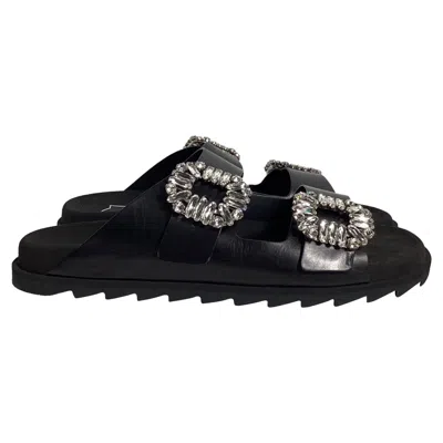 Roger Vivier Slidy Viv Black Slides