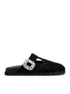 Roger Vivier Minimalist Black Flats With Rounded Toe And Low-profile Sole In Black