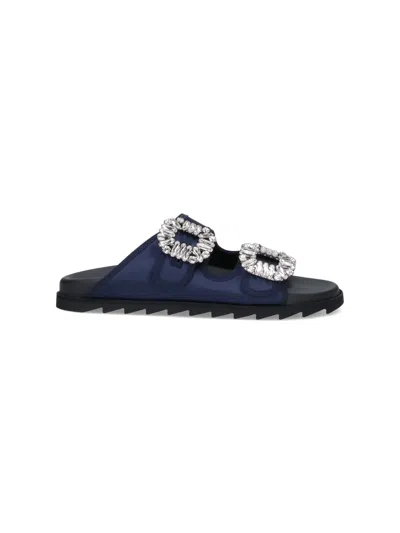 Roger Vivier Slidy Viv Sandals In Purple