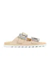 Roger Vivier Adjustable Strass Buckle Sandals In Nude