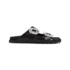 Roger Vivier Slidy Viv Strass Buckle Sandals Women In Black