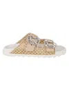 Roger Vivier "rafia Slidy Viv' Slides With Str In Brown