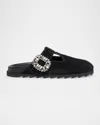 Roger Vivier Minimalist Black Flats With Rounded Toe And Low-profile Sole In Black
