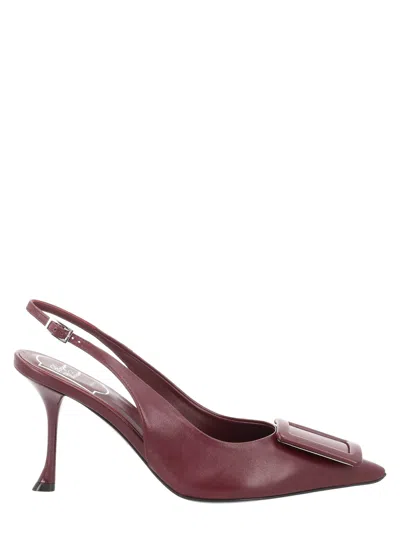 Roger Vivier Slingback A Punta In Burgundy