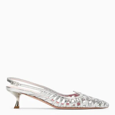 Roger Vivier I Love Vivier Leather Slingback Pumps In Gray