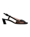 Roger Vivier Belle Vivier Tortoiseshell Pvc Slingback Pumps In Black