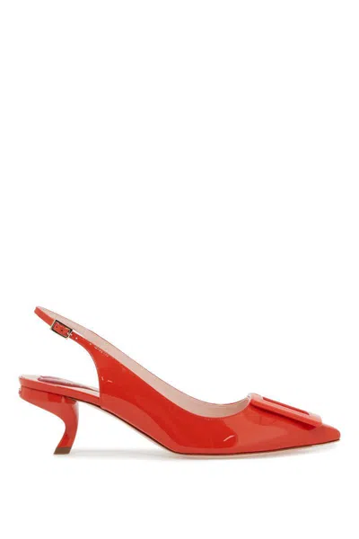 Roger Vivier Woman Pumps Red Size 8 Calfskin In Sunsetred