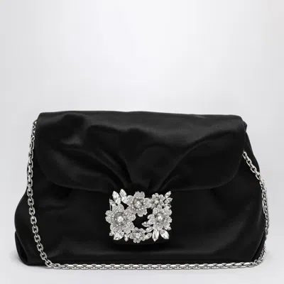 Roger Vivier Small Drapé Bag In Satin In Black
