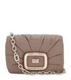Roger Vivier Small Leather Viv Choc Me Shoulder Bag In Brown