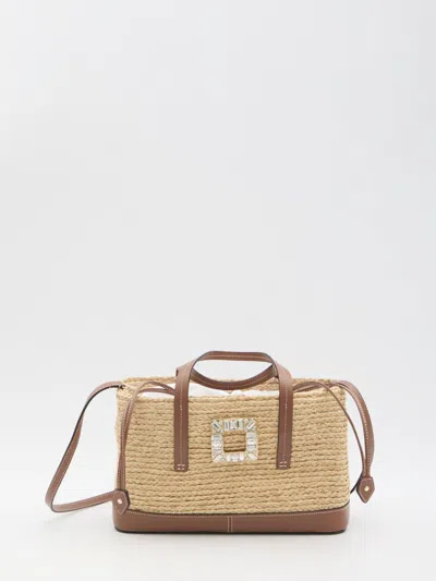Roger Vivier Small Viv' Skate Shopping Bag In Neutral