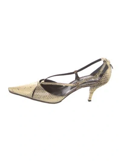 Pre-owned Roger Vivier Snakeskin Animal Print Pumps In Neutral