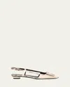 Roger Vivier Snakeskin-embossed Trim Leather Slingback Pumps In Neutral