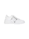 Roger Vivier Women Viv Skate High Leather Sneakers In White