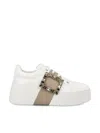 Roger Vivier Viv Skate Crystal Embellished Platform Sneaker In White
