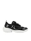 Roger Vivier Viv' On The Run Sneakers In Patent Leather And Fabric In B999(nero)+b001(bianco)+0002