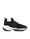 Roger Vivier Crystal-embellished Black Slip-on Sneakers In Black