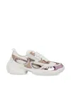 Roger Vivier Viv On The Run Sneakers In M417(pink Taffe)+b001(white)+