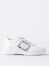 Roger Vivier Crystal-embellished Low-top Sneakers In White
