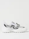 Roger Vivier Viv' On The Run Sneakers In Leather And Fabric In White