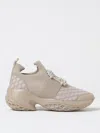 Roger Vivier Crystal Buckle Mesh Sneakers In Natural