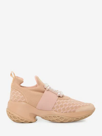 Roger Vivier Sneakers Viv Run Strass In Brown