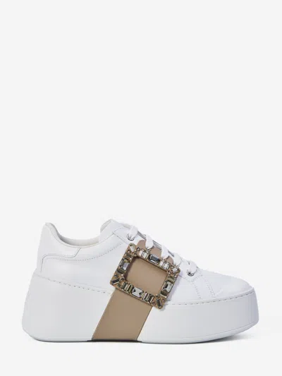 Roger Vivier Sneakers Viv Skate In Pelle In White
