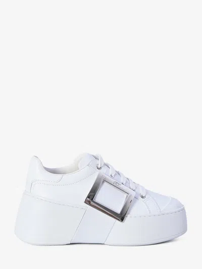 Roger Vivier Sneakers Viv Skate In Pelle In White