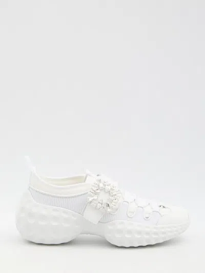 ROGER VIVIER SNEAKERS WITH CRYSTAL-EMBELLISHED BUCKLE
