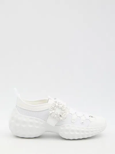 ROGER VIVIER SNEAKERS WITH CRYSTAL-EMBELLISHED BUCKLE