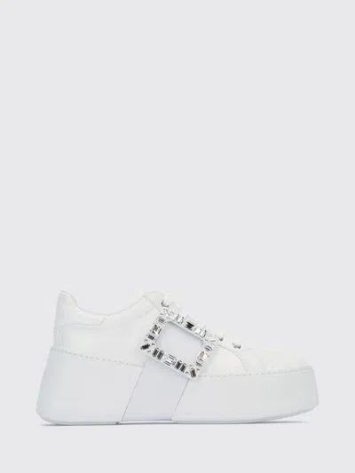 Roger Vivier High-top Crystal-embellished Calfskin Sneaker In Black