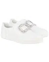 Roger Vivier Sneaky Viv Strass Leather Sneaker In White