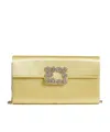 Roger Vivier Square Buckle Chain Shoulder Bag In Nude